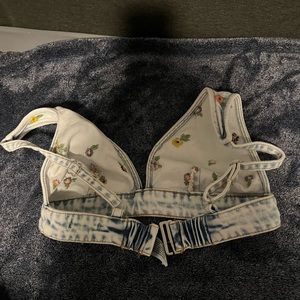 Jean crop top, size xs